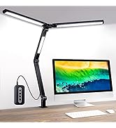MediAcous LED Desk Lamp with Clamp, 20W 3 Lights Desk Light for
